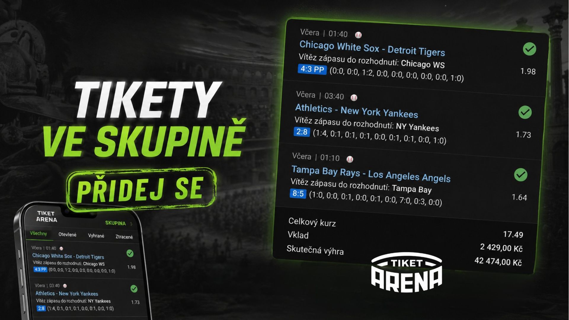 TIKET ARÉNA 🏟️ TIPY | TIKETY | SÁZKY | SÁZENÍ