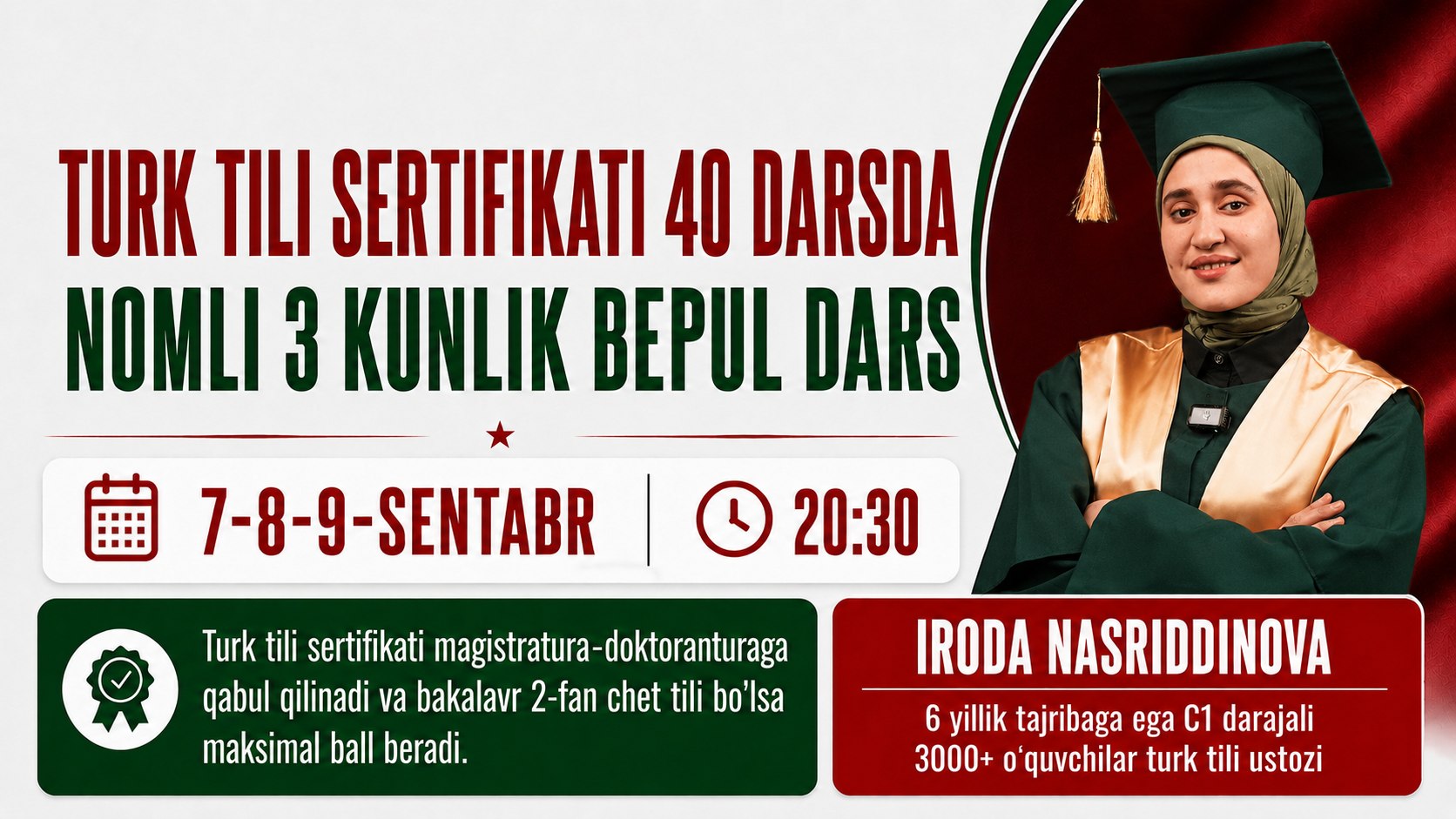 7-8-9-sentabr bepul dars qabul boti