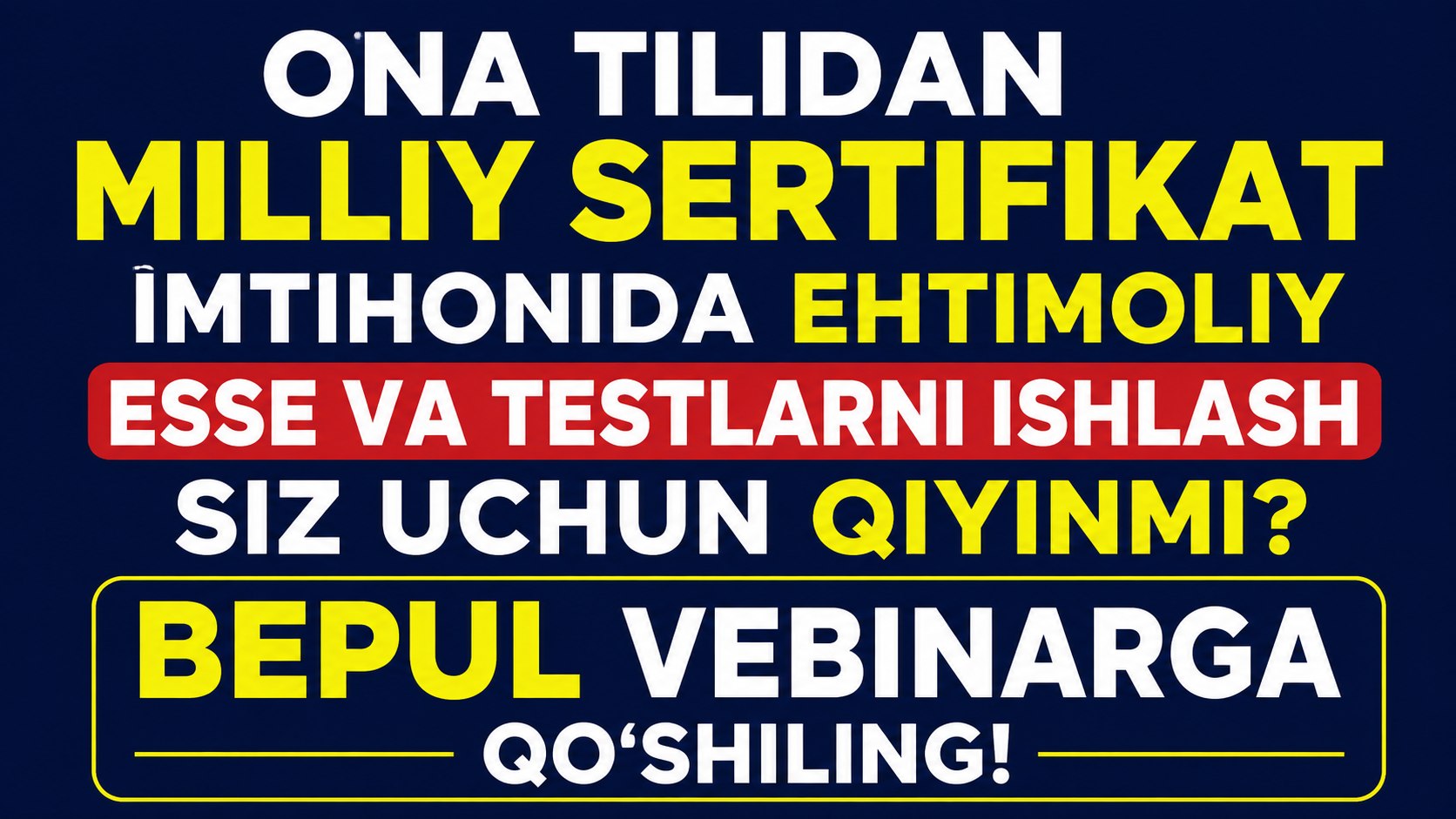 Iskandarova Ona tili Milliy Sertifikat
