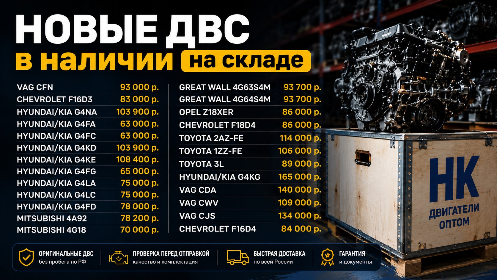 Honex Auto / АВТОЗАПЧАСТИ ОПТОМ / ДВС • КПП • Машинокомплекты
