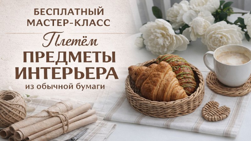 Плетём поднос из бумажной лозы